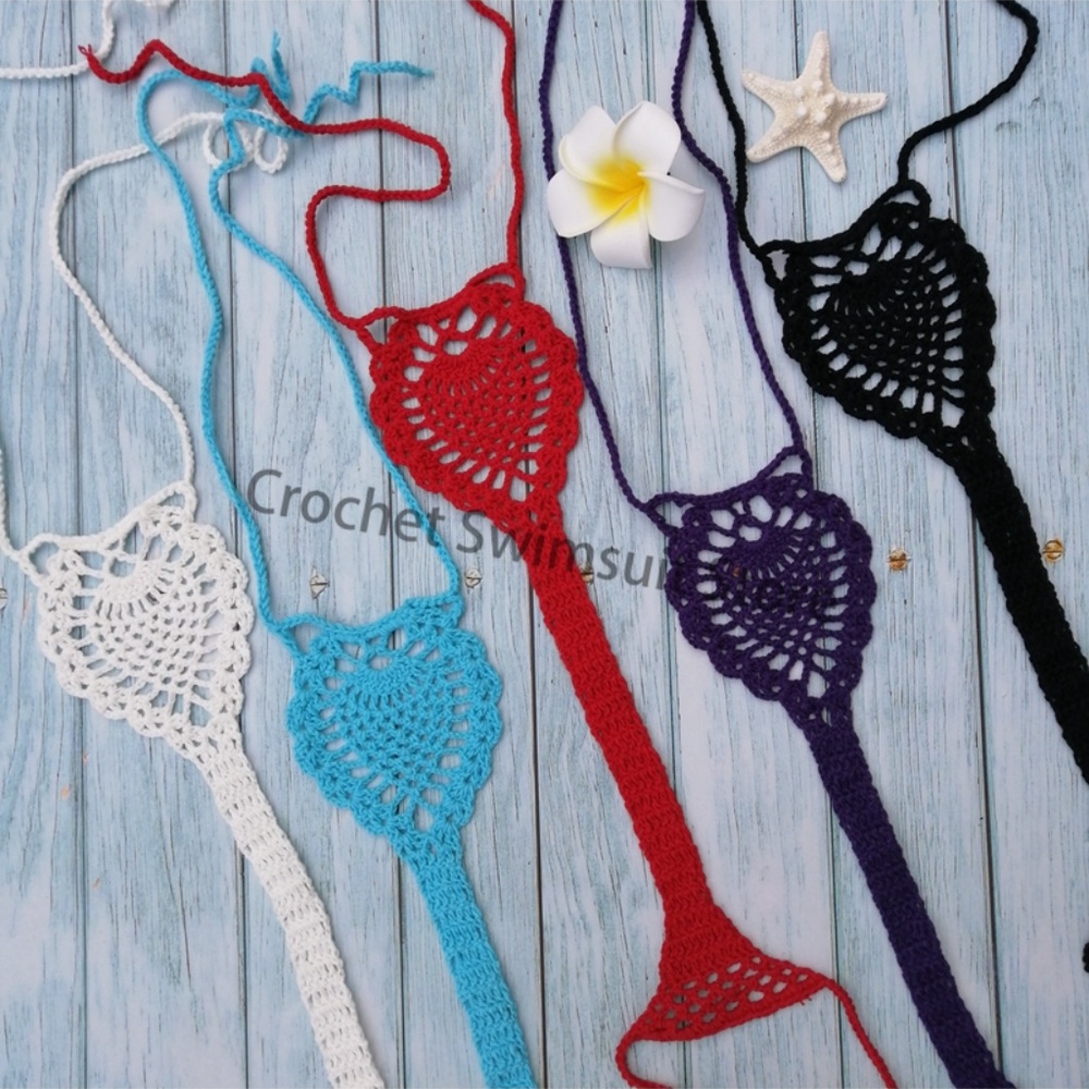 Crochet Owl Bikini. Cotton Micro Bikini Thong for a HOT Summer -Assorted colours